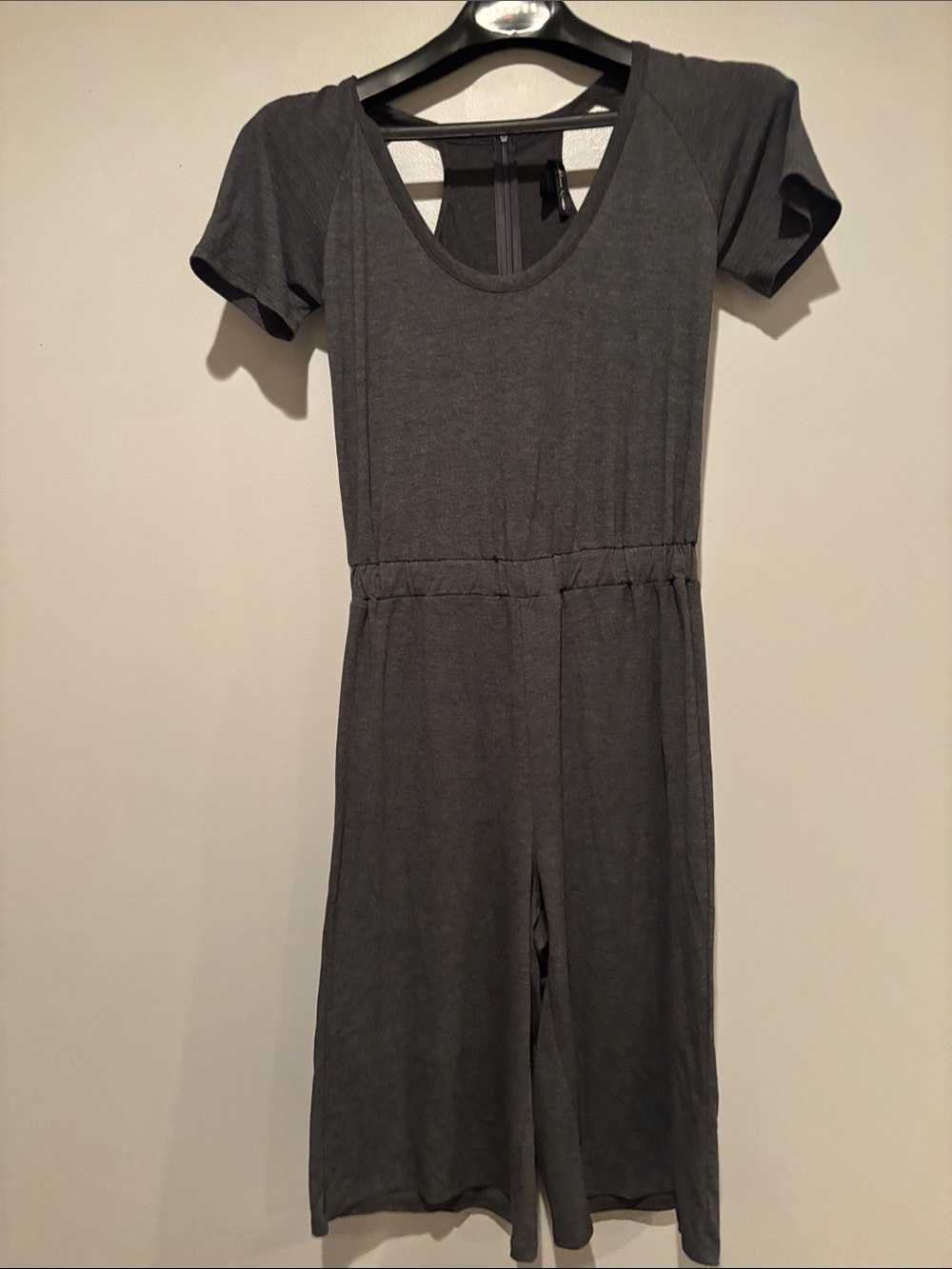 Caribbean Queen Charcoal Scoop-Back Jumpsuit Romper